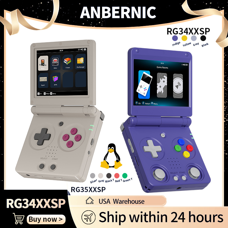 Gaming Console Deals - Anbernic RG34XXSP RG35XXSP Flip Handheld Game