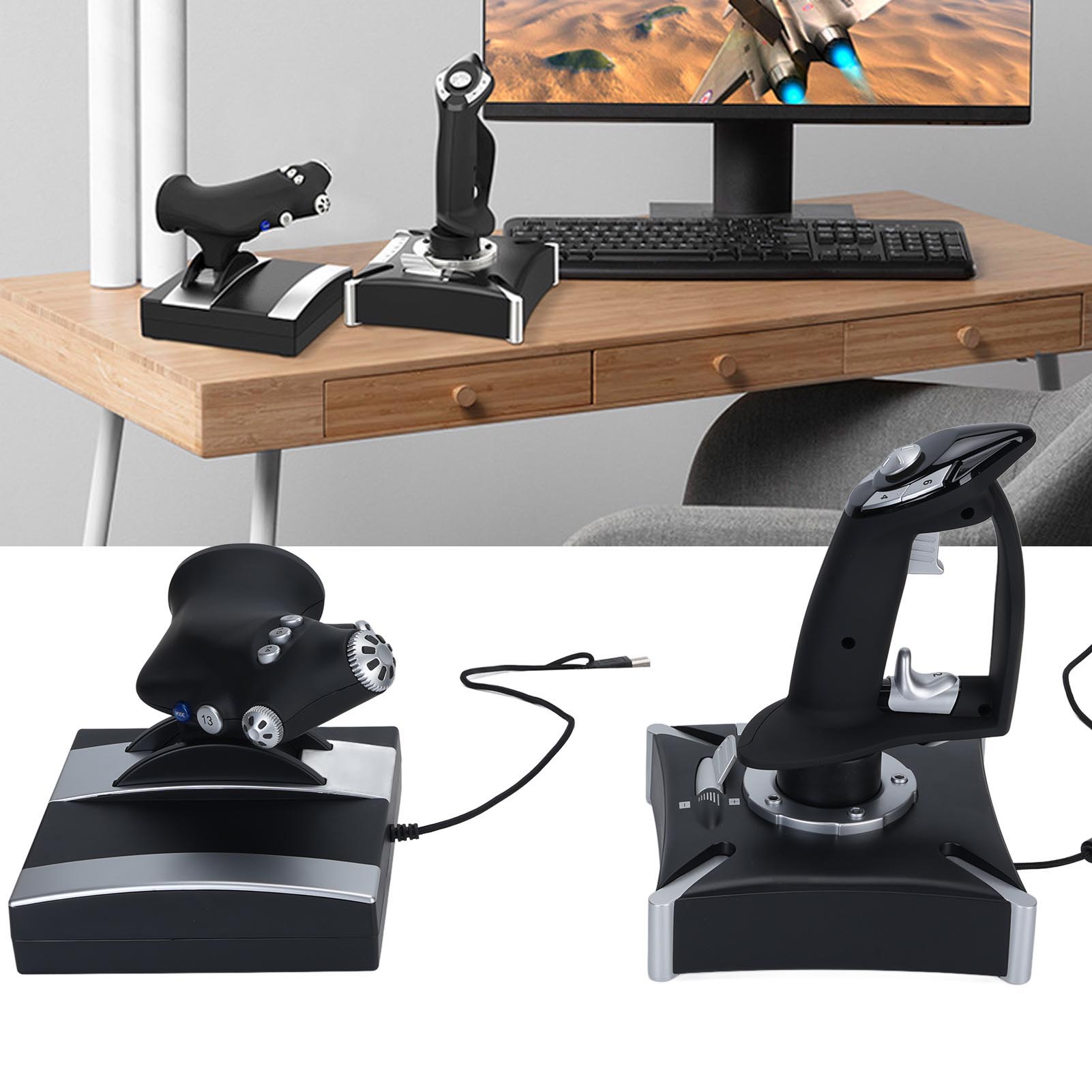 Flight Joystick Sim - PXN 2119 Pro Joystick Vluchtsimulatiecontroller met
