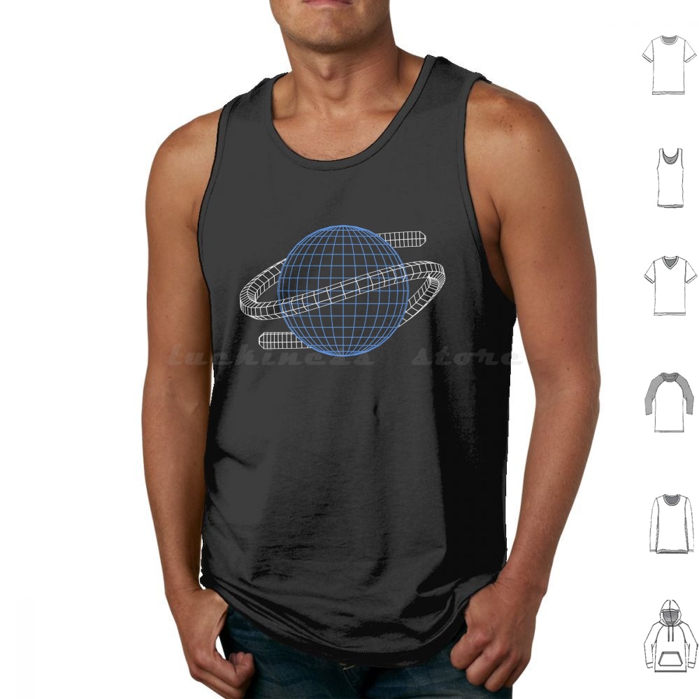Gaming Console In 90S - Saturn Wireframe tanktops Print Katoen Saturn