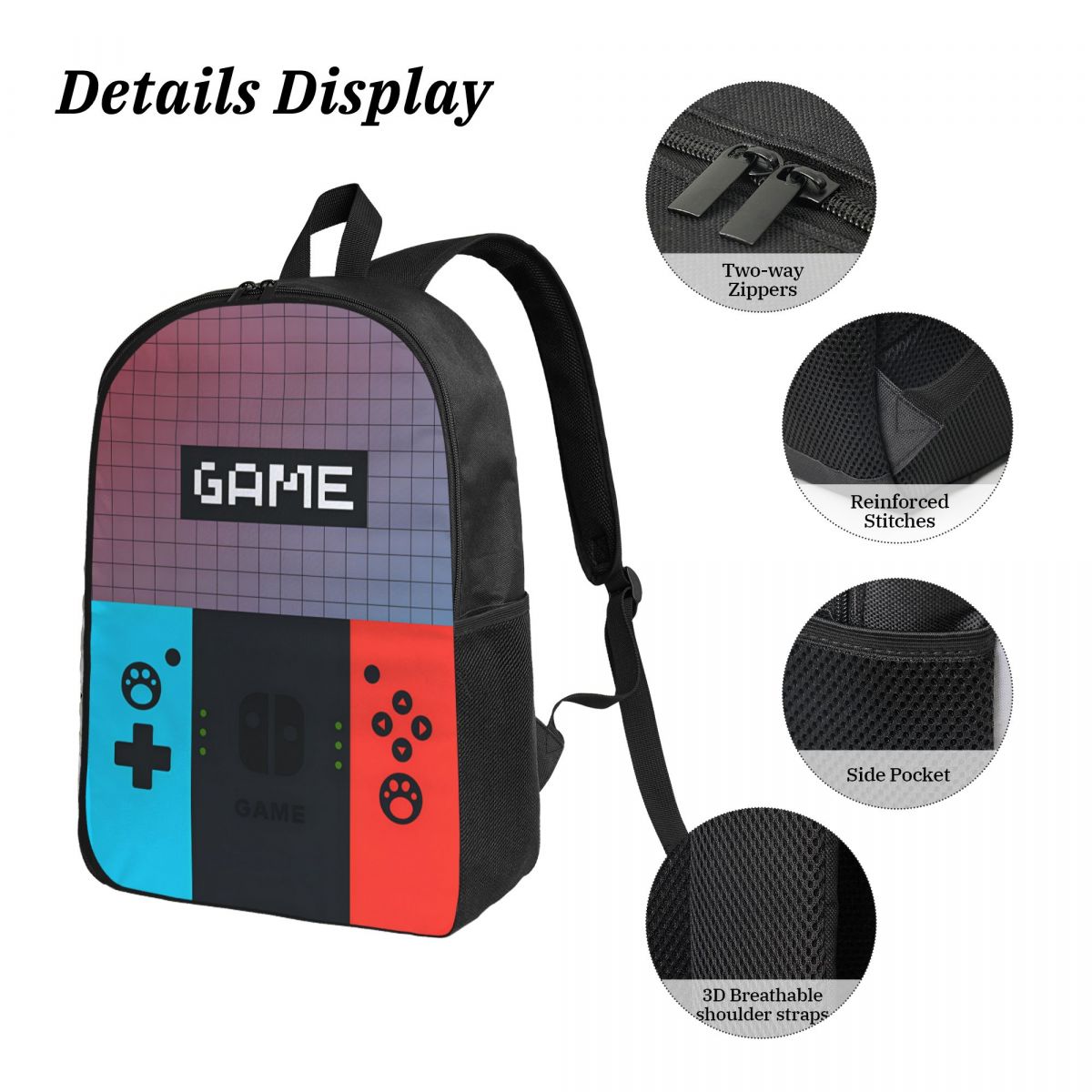3pecs/set Games Console Rugzak - Gaming Console In 90S recensie en prijs